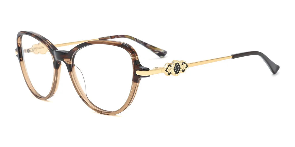 Acetate Optical Frame OTF8073 Brown.Gold