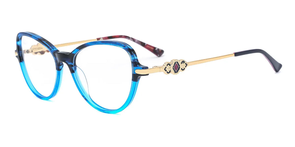 Acetate Optical Frame OTF8073 Blue.Gold