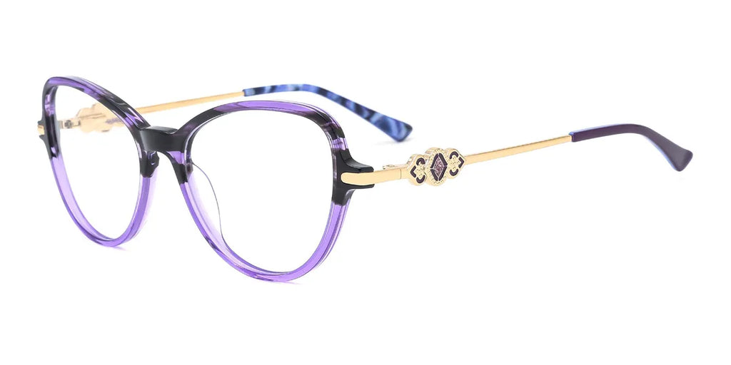 Acetate Optical Frame OTF8073 Purple.Gold