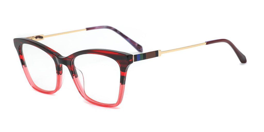 Acetate Optical Frame OTF8073 Red.Gold